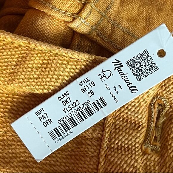 Madewell Baggy Straight Leg Jeans Size 28 Marigold Loose Fit Denim - Picture 9 of 9